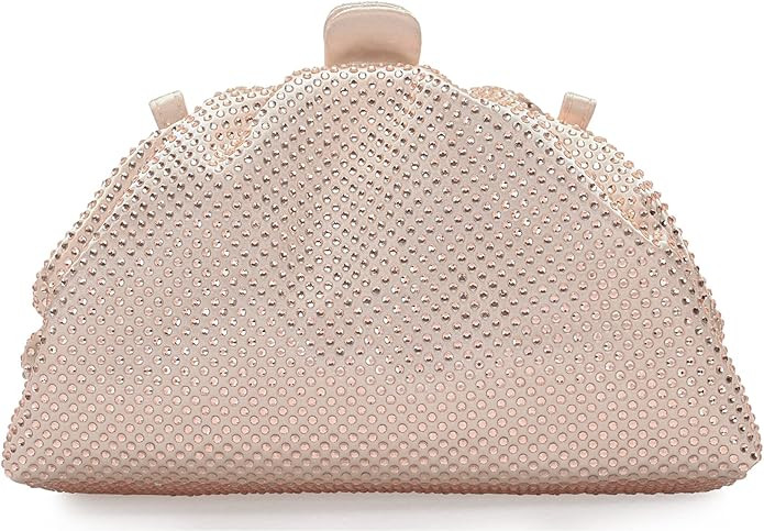 nodeber Rhinestone Purse Crystal Frame Clutch Bag Party Pleated Women Clutch Handbag | Amazon (US)