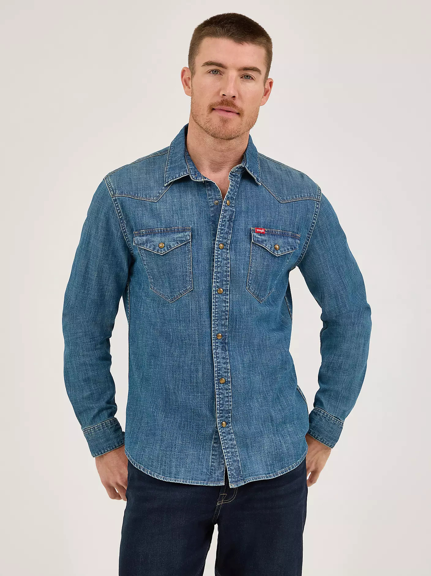 Men's Denim Western Snap Shirt | Wrangler