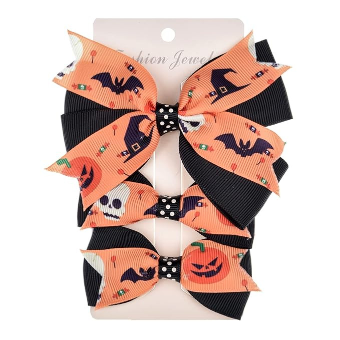 Love Sweety Baby Rose Halloween Headband Infant Pumpkin Hairband Bow Hair Clips (3pc A Black) 1 c... | Amazon (US)