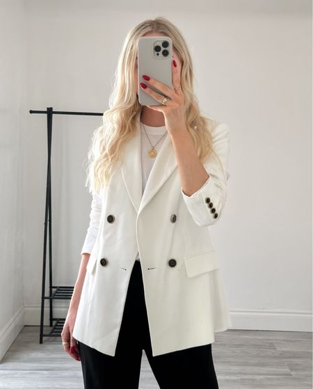 Spring Style, Spring Summer Outfit Inspiration, White Blazer, Black Trousers, Wardrobe Staples, 

#LTKSeasonal #LTKstyletip #LTKeurope