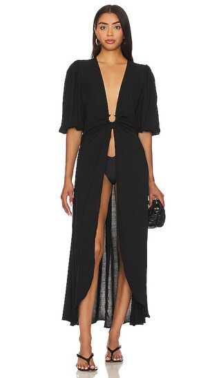 X Revolve Cowen Long Kimono Dress in Black Cover Up Dress Swim Cover Up Swim Black Beach Dress | Revolve Clothing (Global)