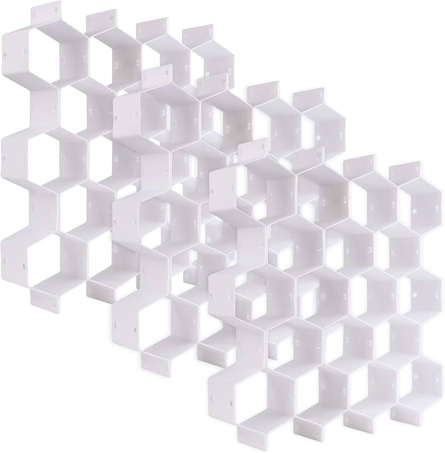 JIAKAI Honeycomb Drawer Organizer，Partition Bee Style Underwear Socks Bras Ties Belts Scarves D... | Amazon (US)