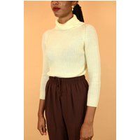 Vintage Cream Turtleneck Pullover Sweater | Small, Medium | Etsy (US)