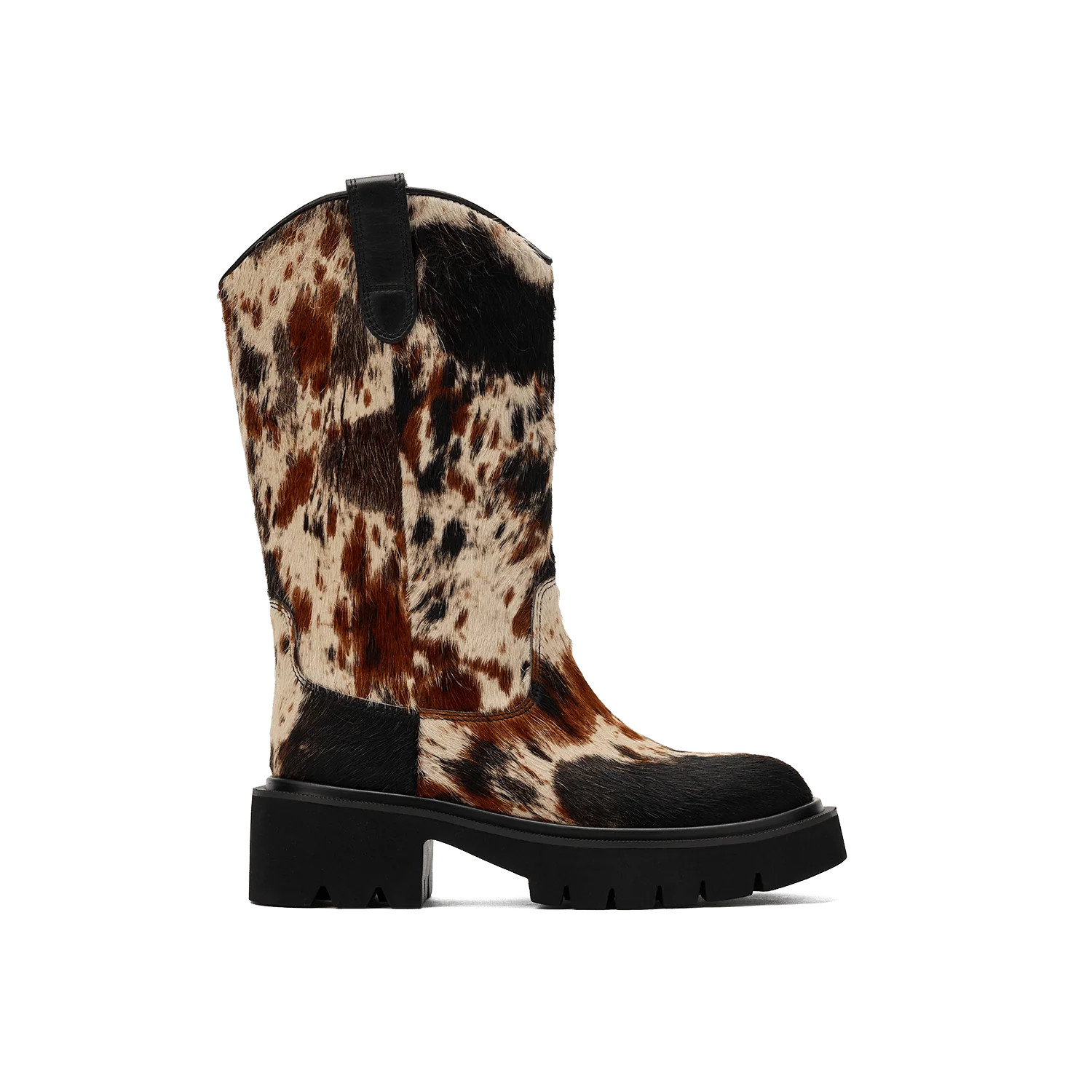 Daisy Dark Horse Pony Hair Lug Cowgirl Boots | Marc Nolan