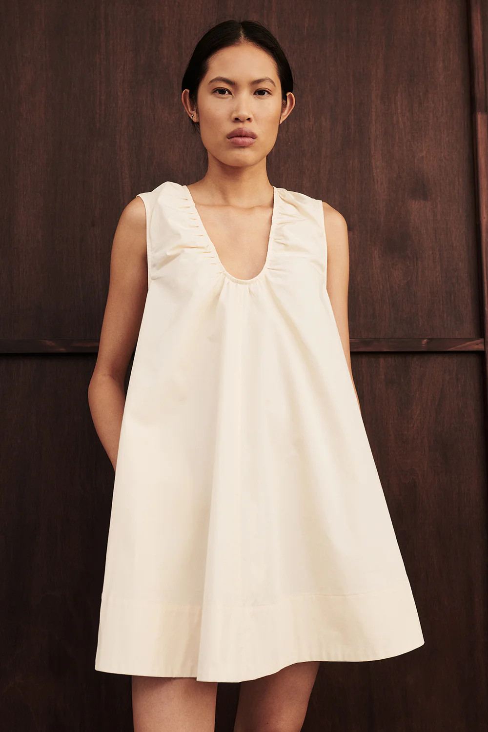 GABBY BUTTERMILK OVERSIZED COTTON MINI DRESS | DISSH
