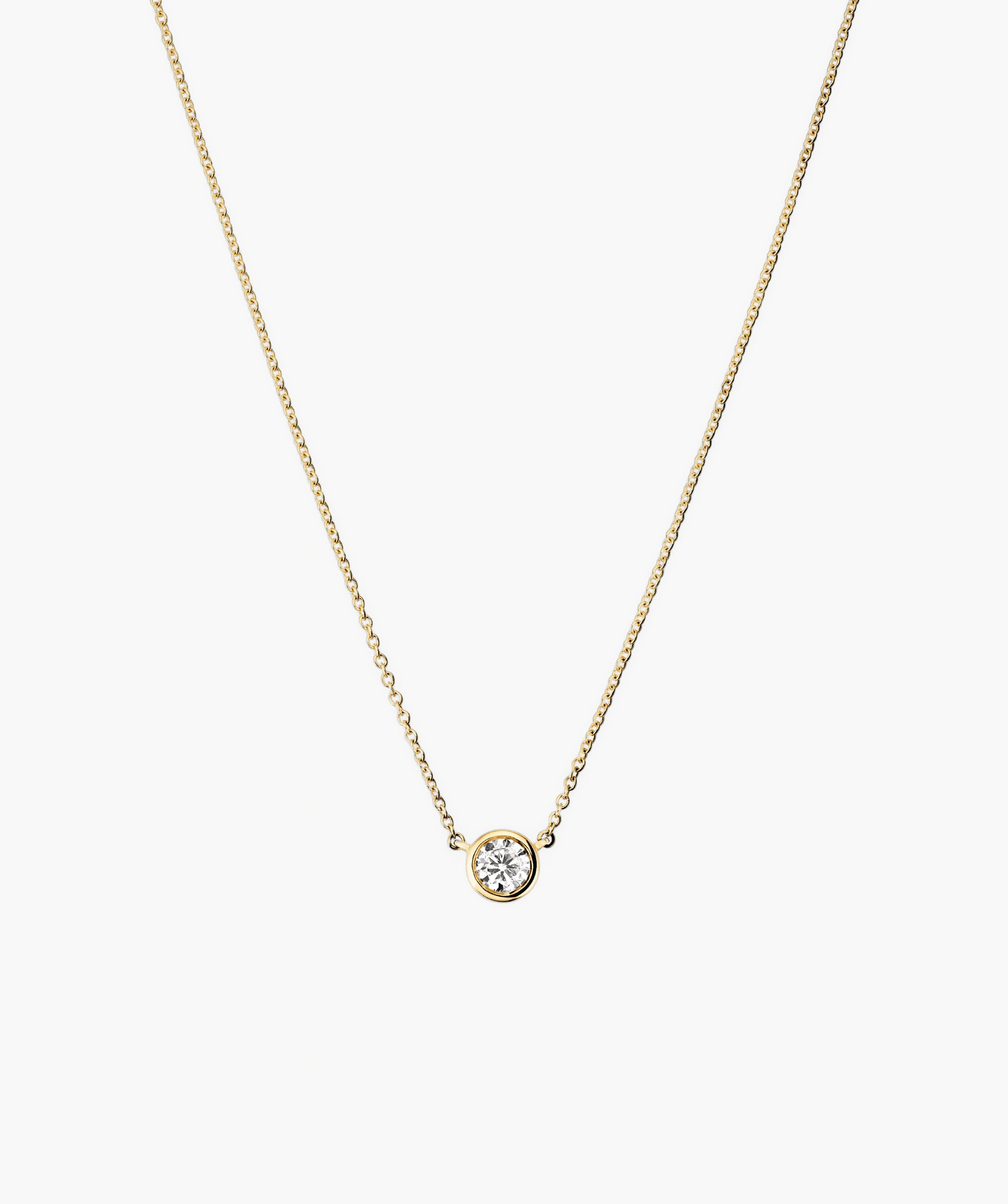 Bezel Lab Grown Diamond Necklace 0.25 ct | Mejuri Fine Crew
