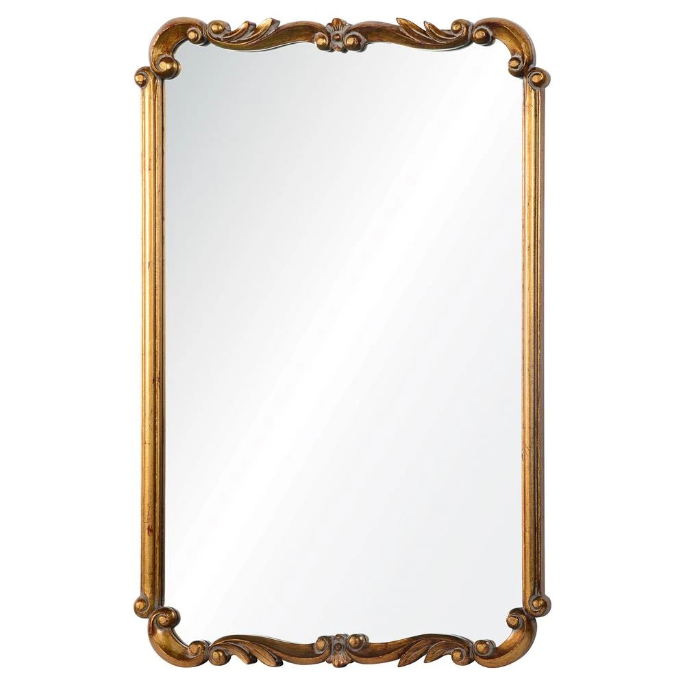 Elise Hollywood Regency Antique Gold Frame Wall Mirror | Kathy Kuo Home