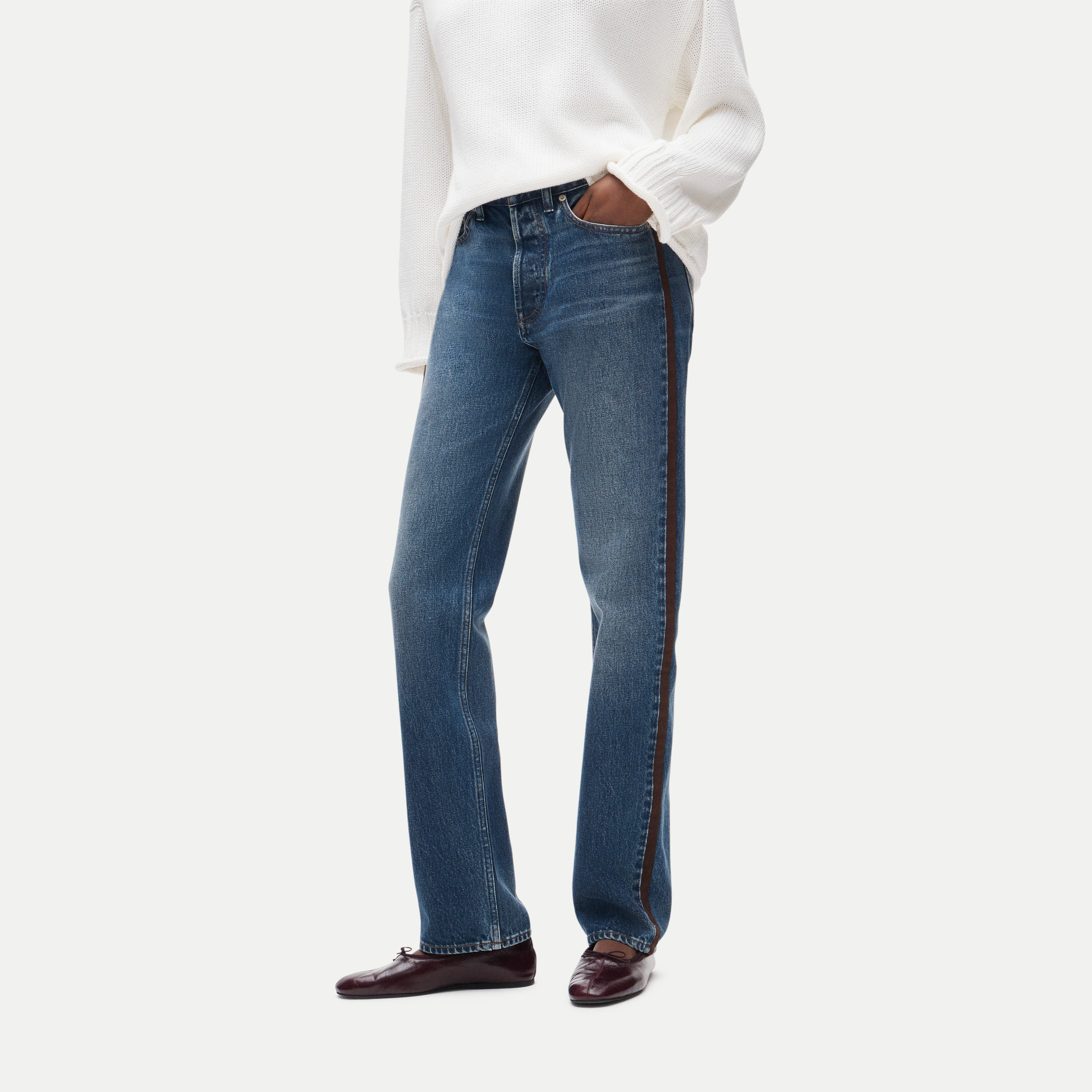 Jesse relaxed-straight jean with suede stripe | J. Crew US