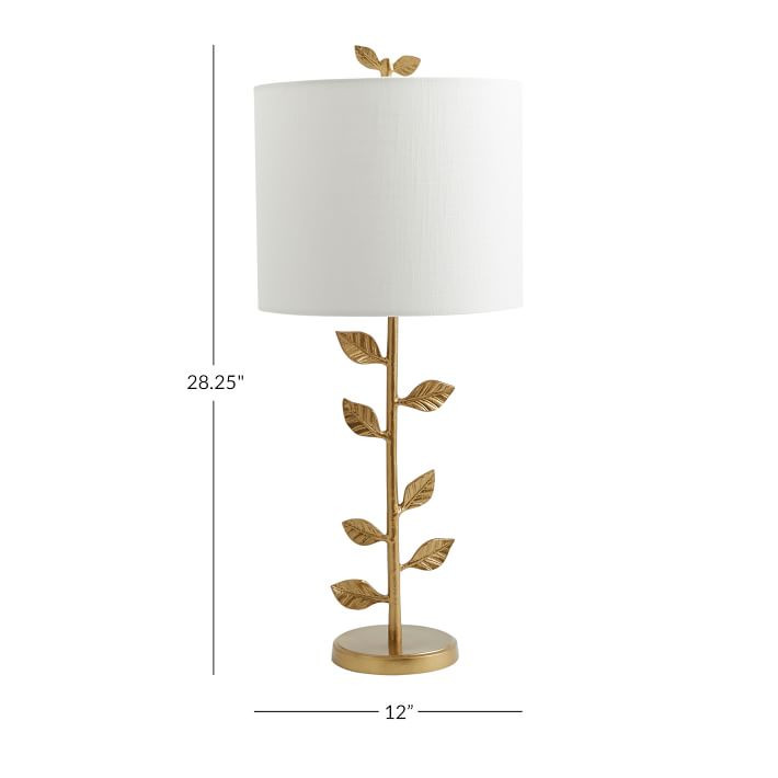 Brass Leaf Table Lamp | Pottery Barn Teen