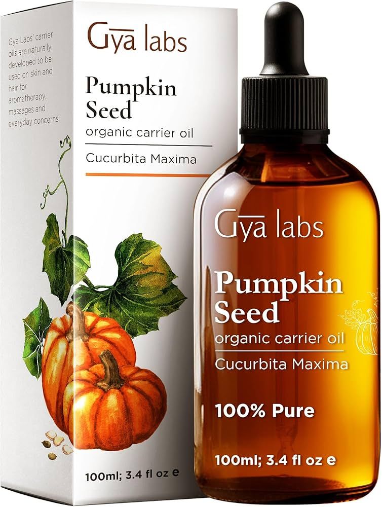 Gya Labs Organic Pumpkin Seed Oil for Hair - Pumpkin Seed Oil Cold Pressed for Skin - Unrefined P... | Amazon (US)