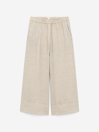 Cropped Linen Trousers – Beige – Women – ARKET GB | Arket UK