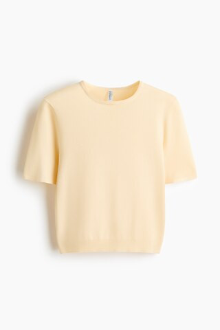 H & M - Fine-Knit T-Shirt - Yellow | H&M (US + CA)
