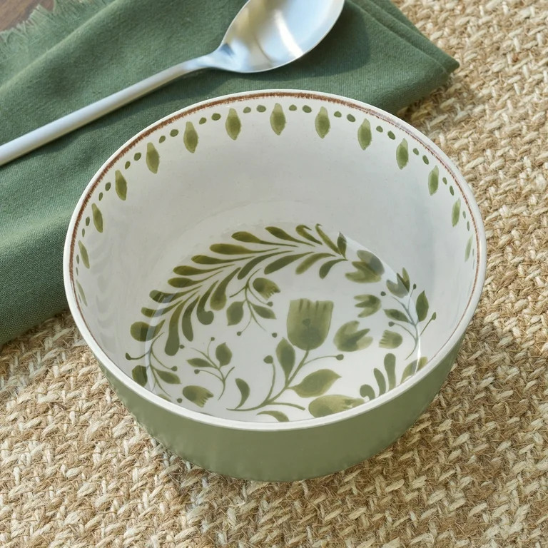 Better Homes & Gardens Bamboo Melamine Cereal Bowl, Green - Walmart.com | Walmart (US)