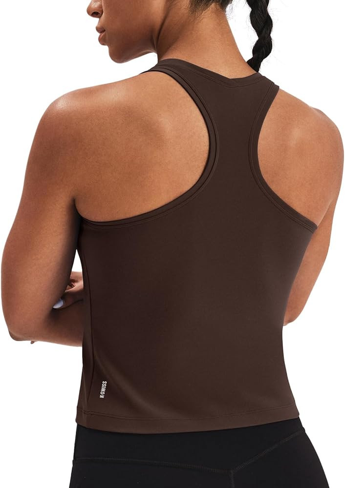 K-Swiss Women's Workout Tops - Tank Top Racerback Sleeveless Waist-Length Slim Fit Gym Athletic Y... | Amazon (US)