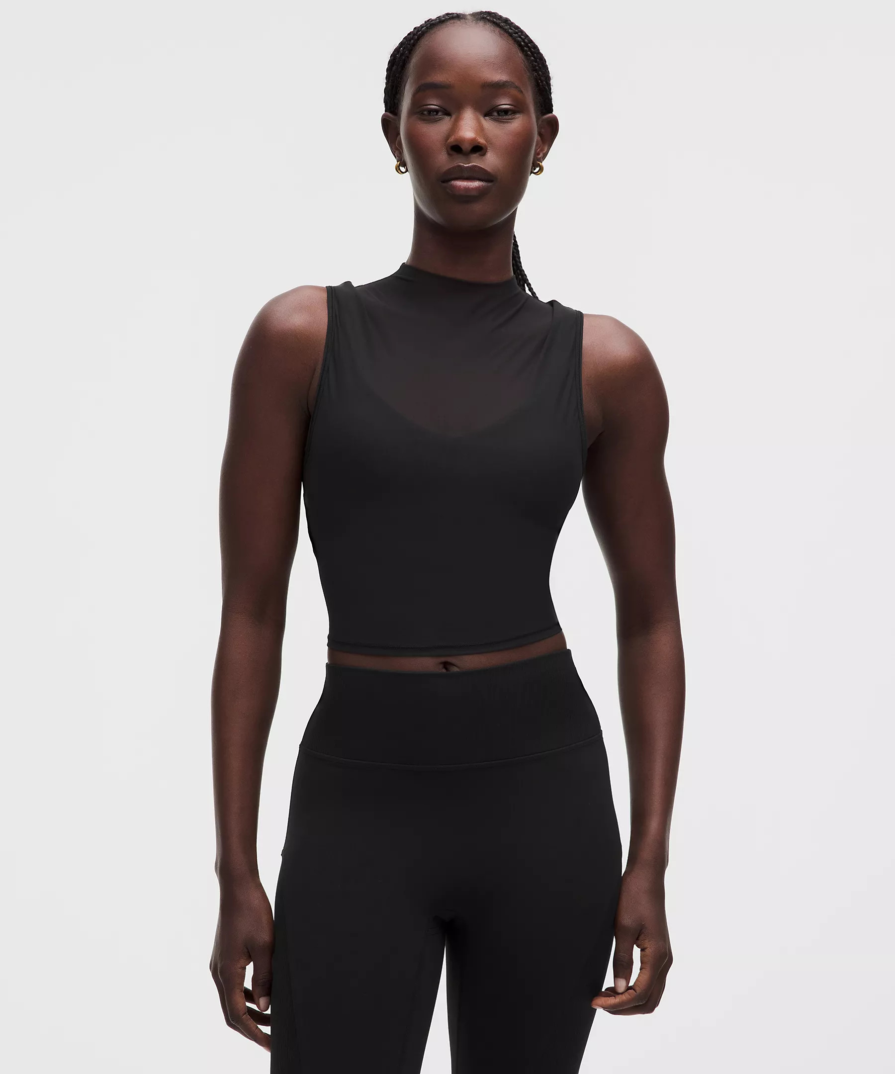 Nulu and Mesh-Overlay Cropped Studio Tank Top | Lululemon (US)