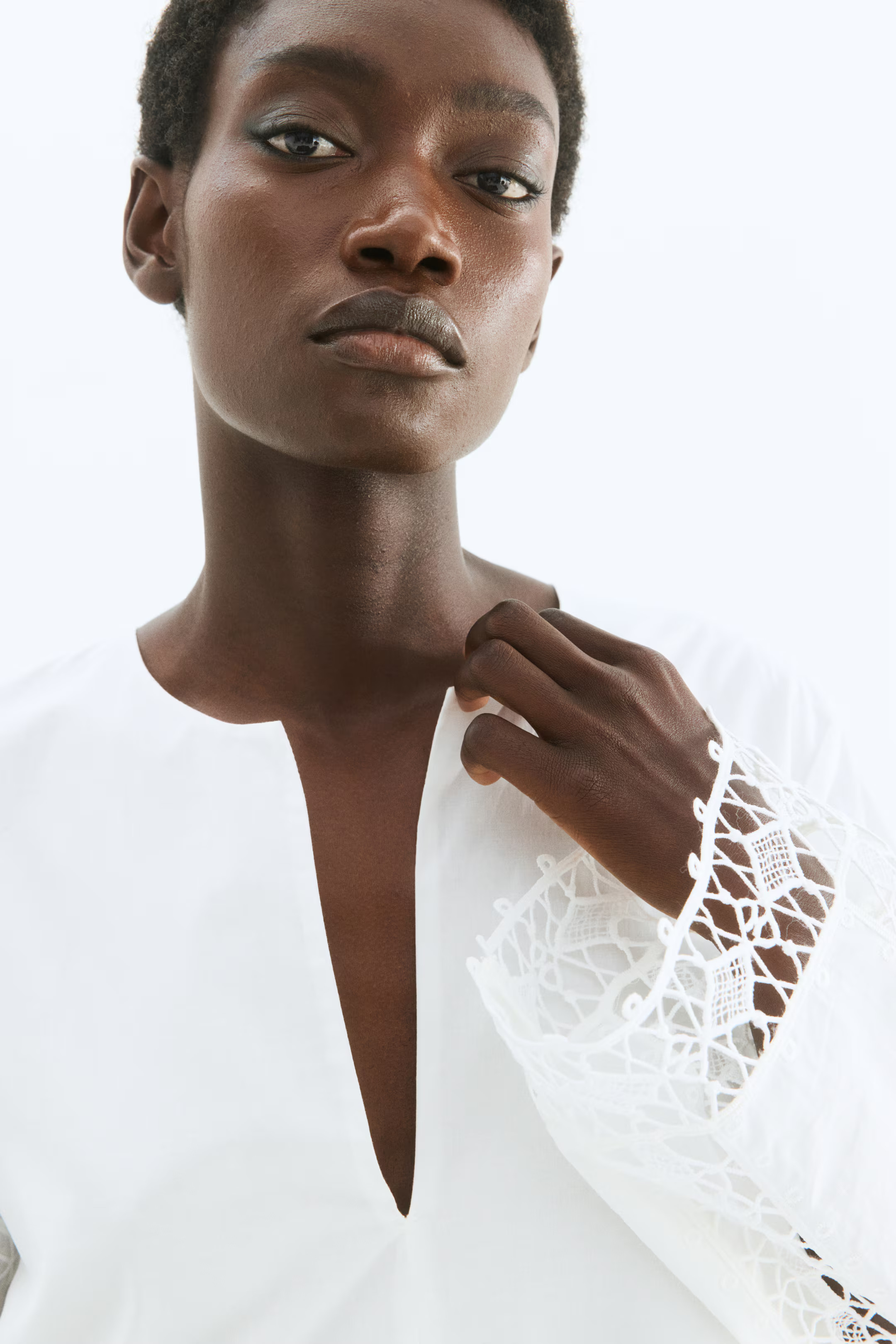 Lace-Inset Cotton Dress | H&M (US, CA, MX)