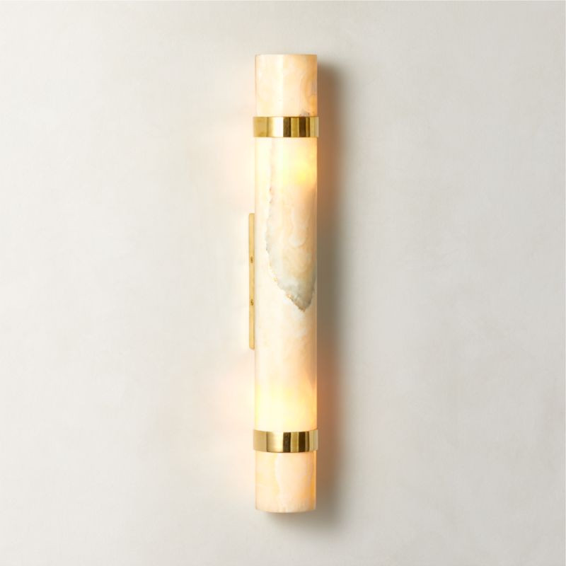 Natalia Onyx and Brass Double Wall Sconce + Reviews | CB2 | CB2