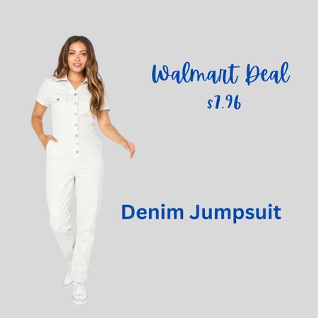 What and amazing deal! I own this and love it! Under $8 yes please 
#walmartfinds #jumpsuit #whitedenim 

#LTKMidsize #LTKFindsUnder50 #LTKSaleAlert