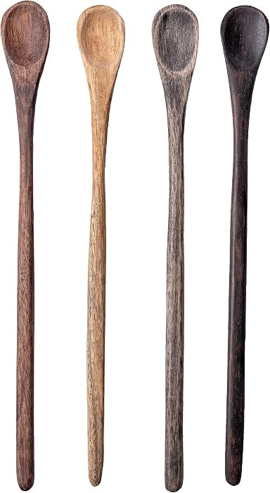 Karma Long Handle Tasting Spoons Set for Cooking - Kitchen Utensils - Wood - Set of 4 | Amazon (US)