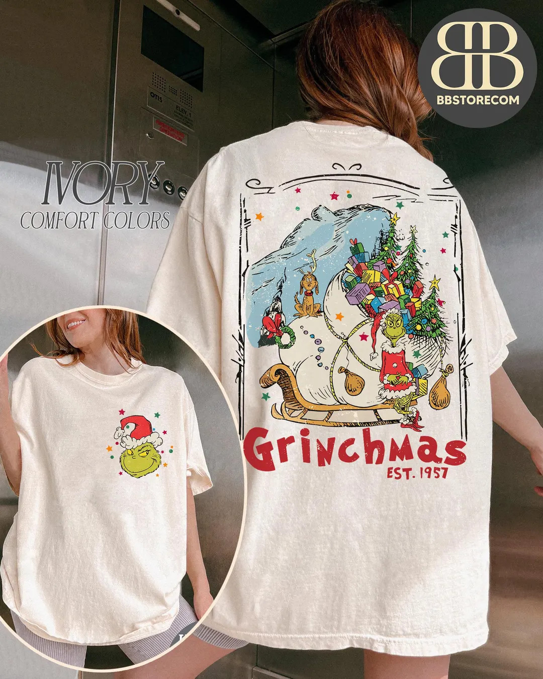 Retro Grinch Christmas Comfort Colors Shirt, Grinchy Christmas Tree Shirt, Christmas Matching Shi... | Etsy (US)
