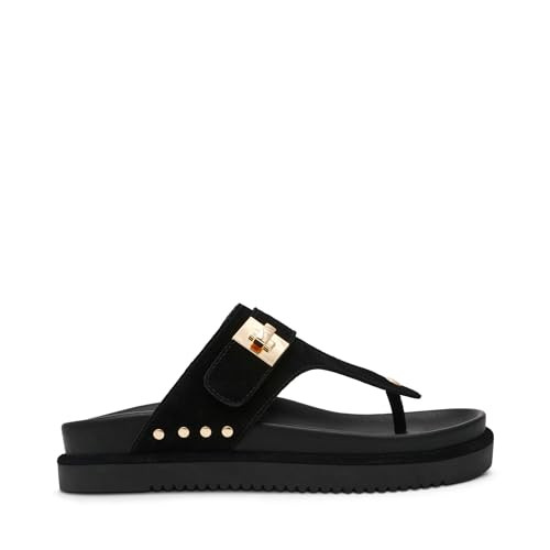 Steve Madden Women's Thona Sandal, Black Suede, 8 | Amazon (US)