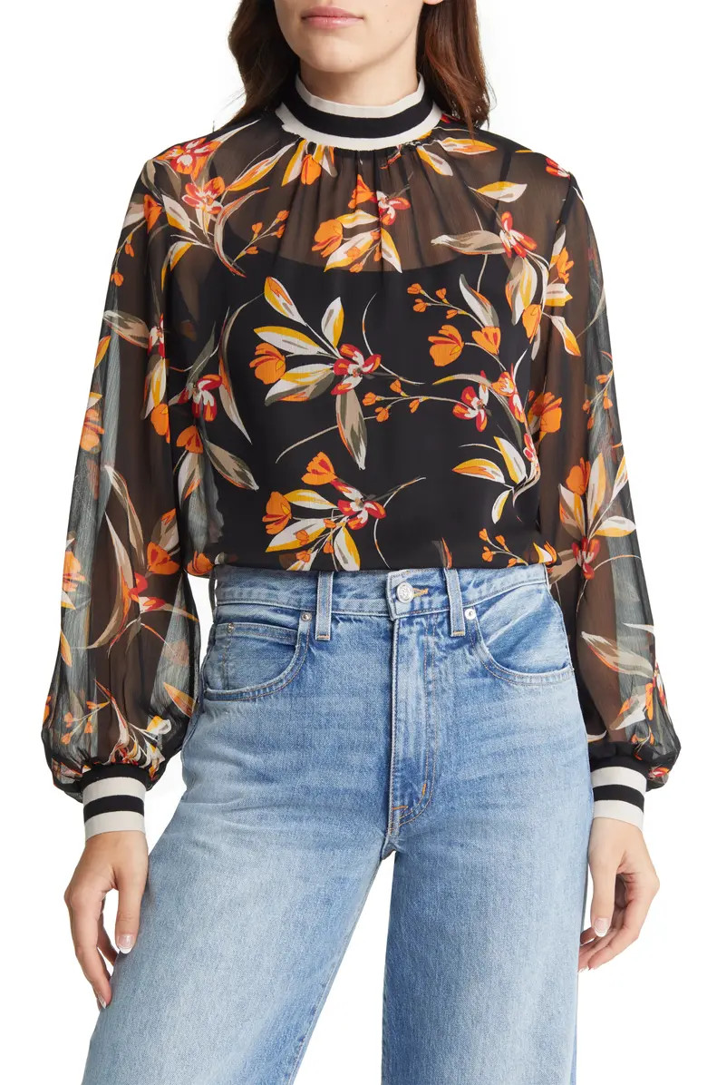 Eloise Floral Print Crinkled Blouse | Nordstrom