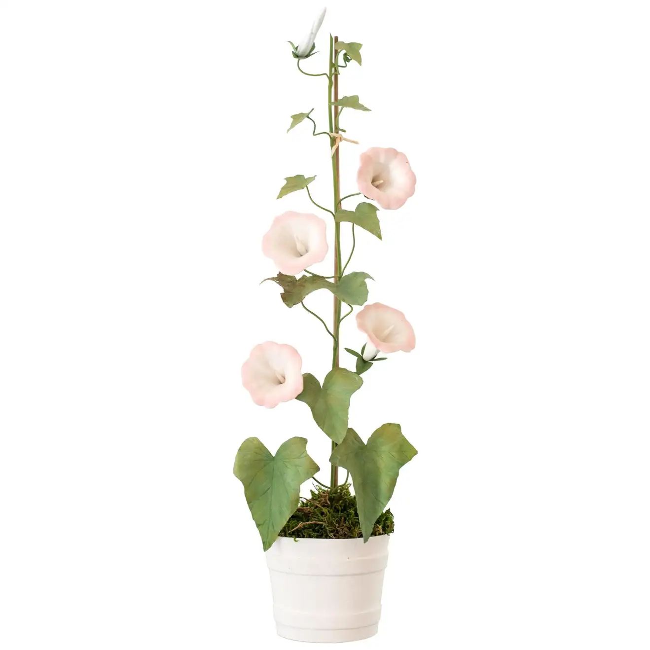 Samuel Mazy Pink Porcelain Morning Glory Sculpture | 1stDibs