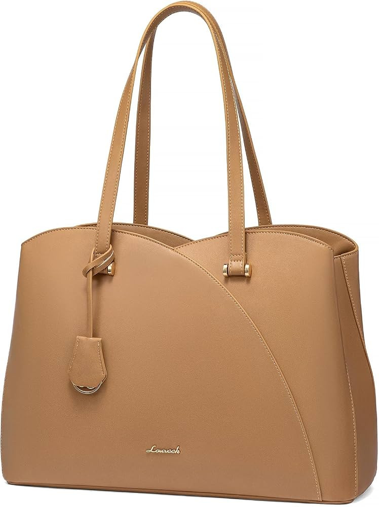 LOVEVOOK Laptop Tote Bag for Women 17.3 Inch, Teacher Work Tote Bags Laptop Bag, Leather Computer... | Amazon (US)