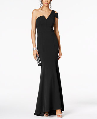 Betsy & Adam One-Shoulder A-Line Gown & Reviews - Dresses - Women - Macy's | Macys (US)