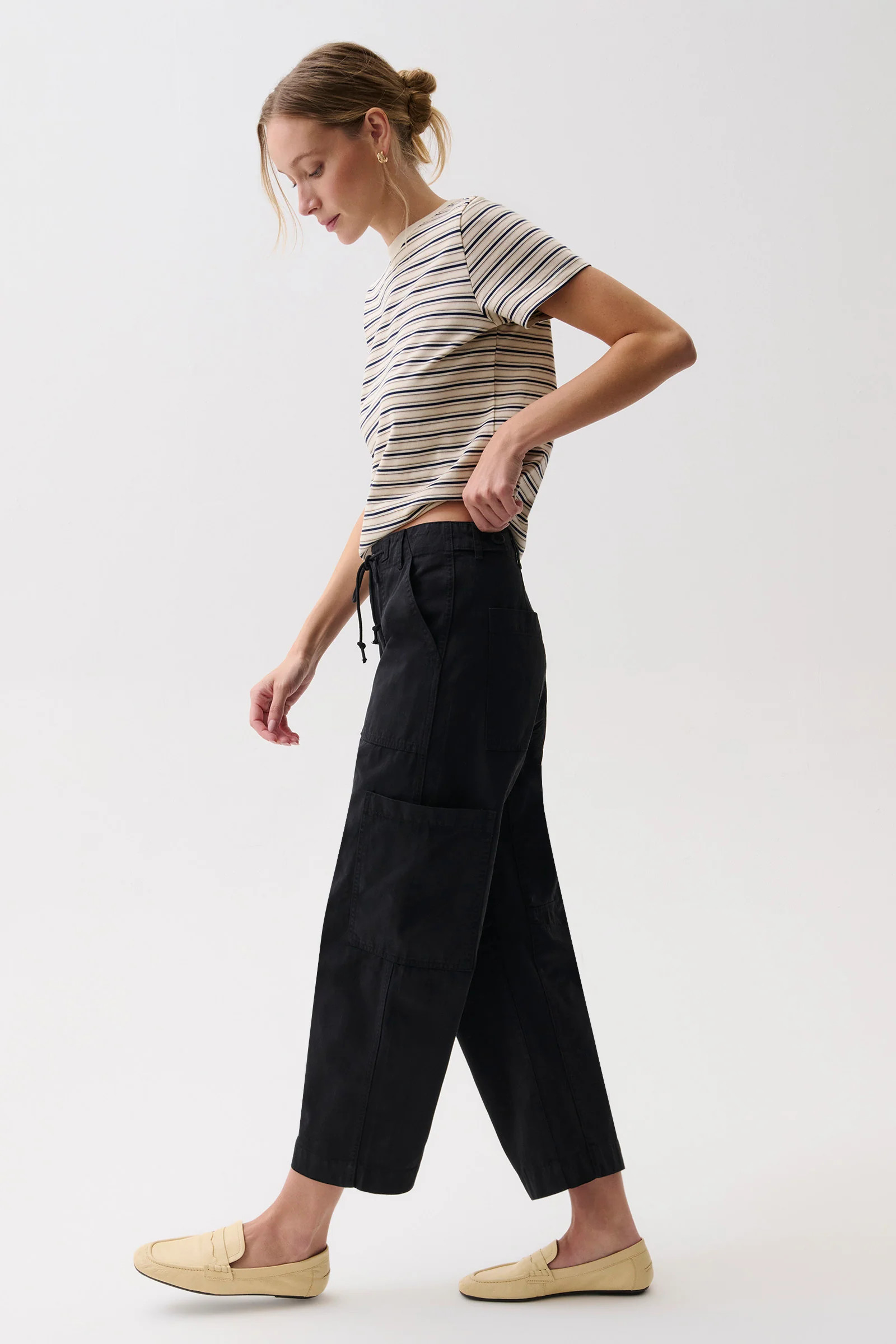 Sabrina Curved Utility Pants - Washed Black | Pistola Denim