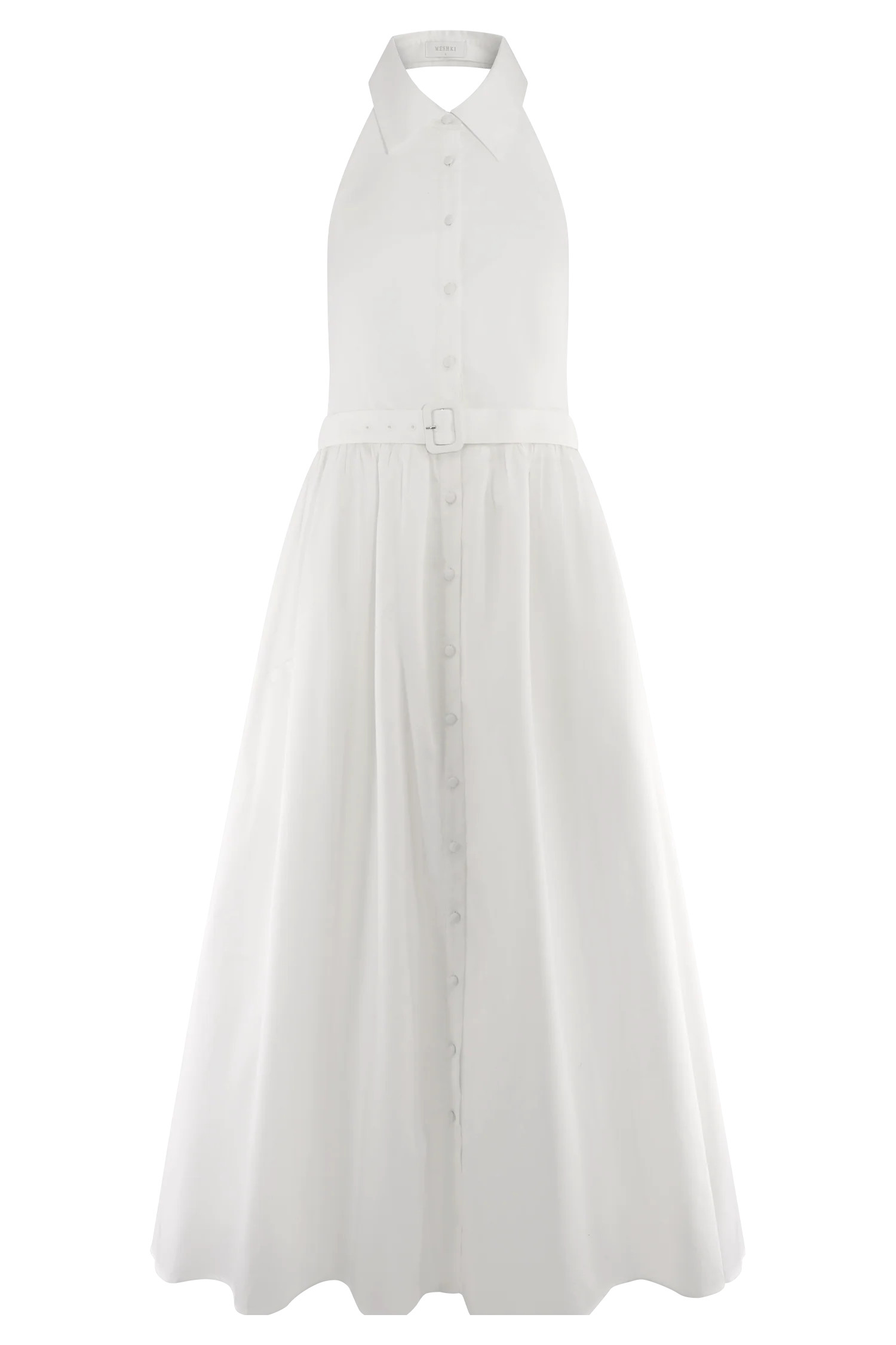 Cindy Collared Midi Dress - White | MESHKI US