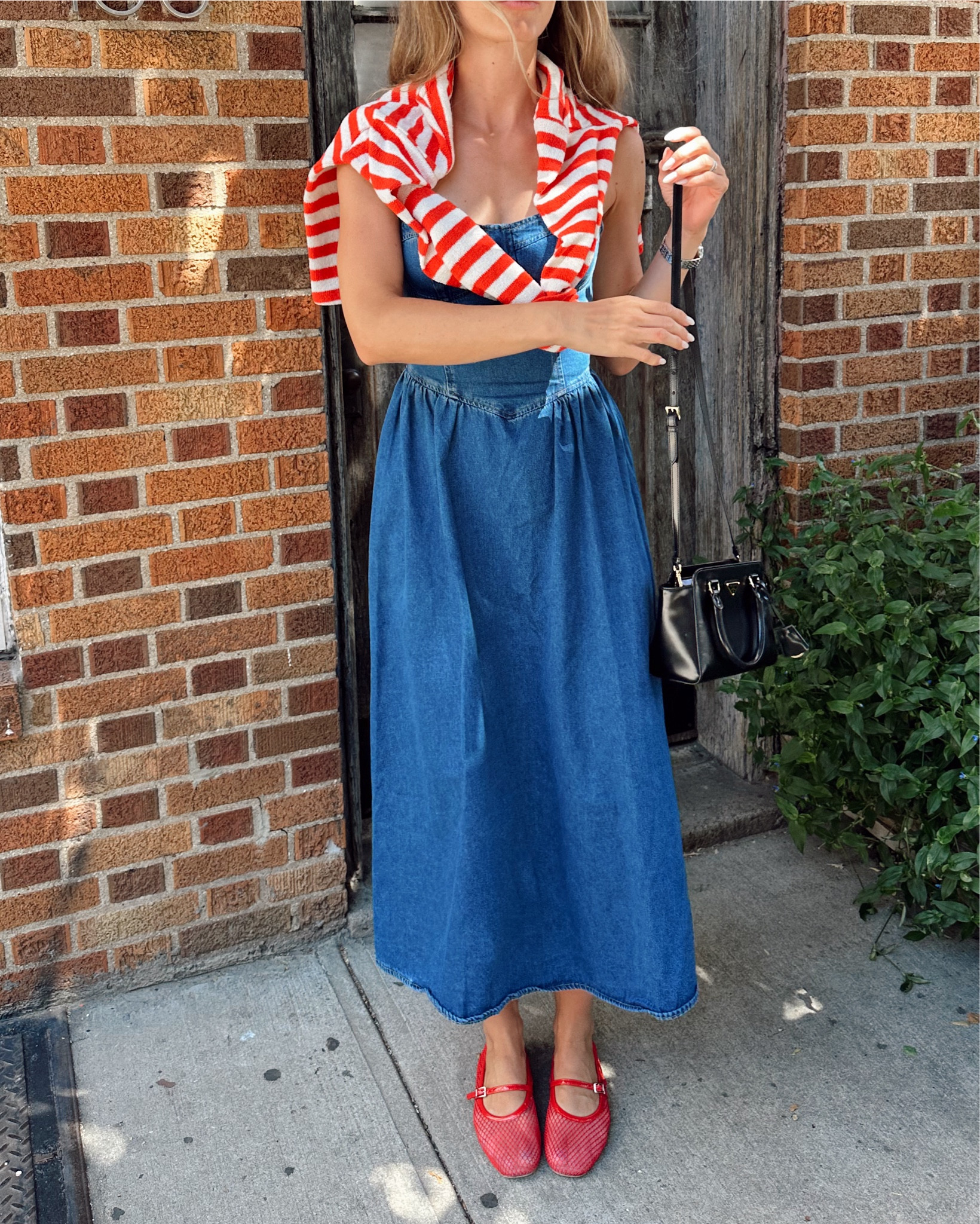 Blue and red 💙❤️
Love this denim dress for transitional looks and these mesh flats have been my go-to lately. 
Wearing size S 

#LTKSeasonal #LTKStyleTip #LTKShoeCrush
