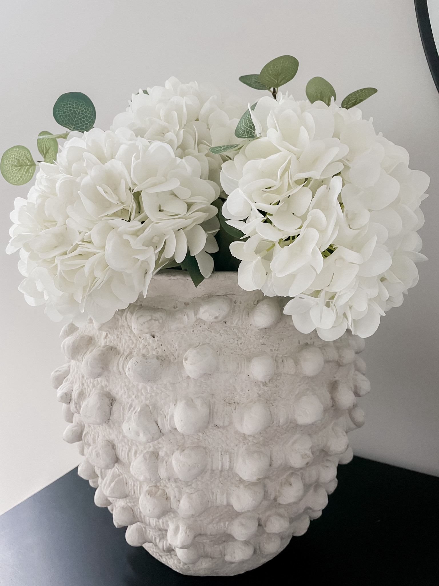 The Anthropologie Minka Pot size medium with Amazon stems

Faux hydrangea stems, eucalyptus stems

#LTKhome #LTKfindsunder50 #LTKMostLoved