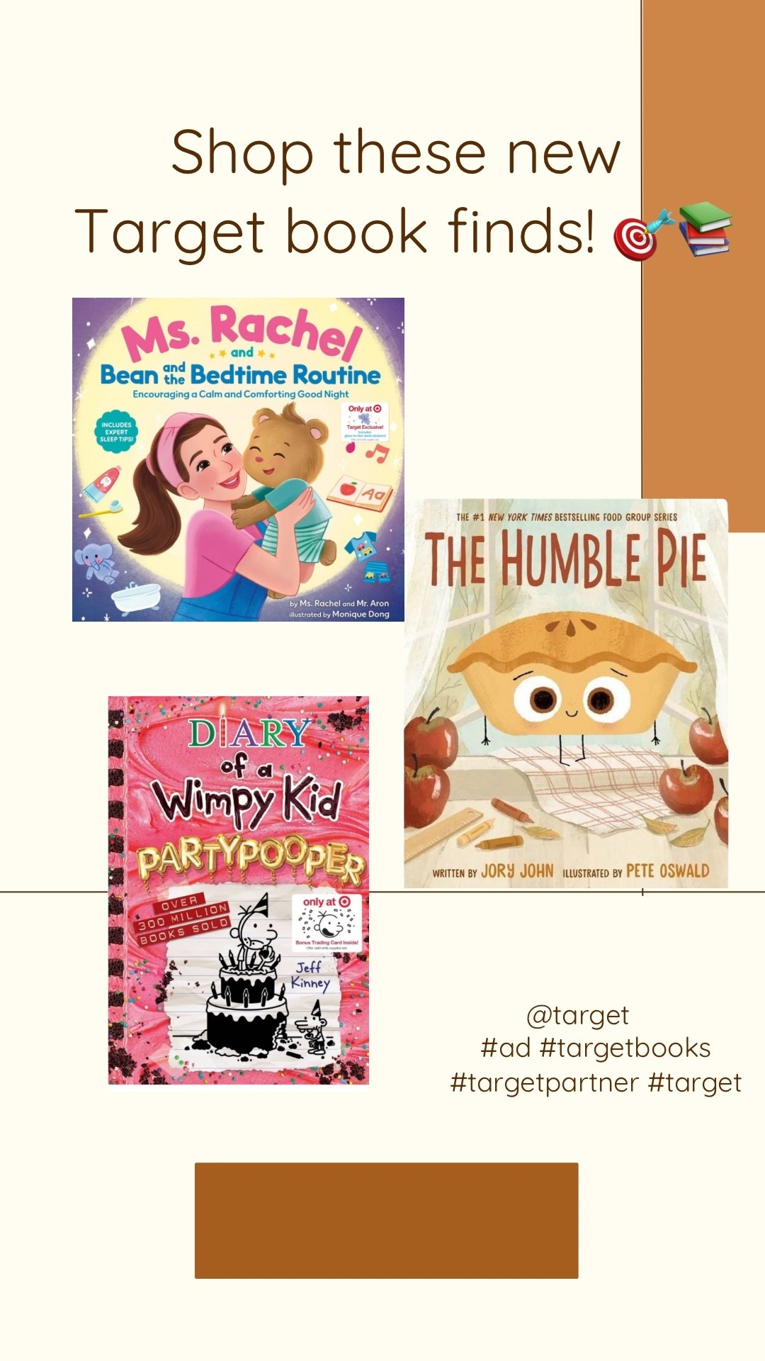 #ad I’m so excited to be partnering with @target to share their amazing kids’ book selection! 🎯 Comment SHOP and I’ll DM you the link to grab these new releases!

🌙 Ms. Rachel & Bean and the Bedtime Routine
🥧 The Humble Pie
😂 Diary of a Wimpy Kid: Partypooper

🛒 Why we love Target:
• The best selection for every age & reading level
• Save 5% every day with your Target Circle Card
• Available in-store & online

#TargetPartner #Target #TargetBooks #ToddlerMom #BookLovers


#LTKGiftGuide #LTKmomlife #LTKKids