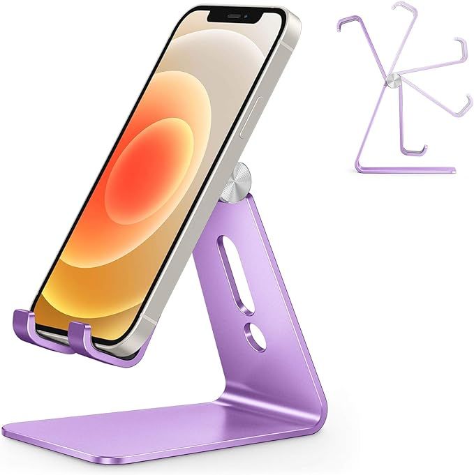 Adjustable Cell Phone Stand, OMOTON C2 Aluminum Desktop Phone Holder Dock Compatible with iPhone ... | Amazon (US)