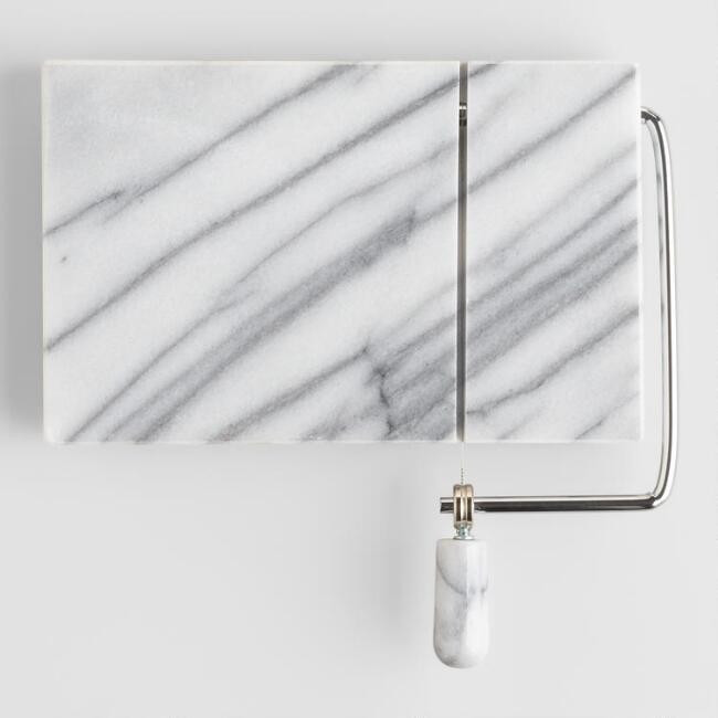 White Marble and Wire Cheese Slicer | World Market