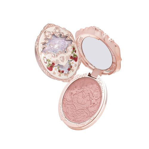Flower Knows Strawberry Rococo Embossed Blush;Peach Matte Finish;Buildable & Blendable Powder Blush for cheeks,Natural Flush for All Skin Tones(01 Angel Chanson,5g) | Amazon (US)
