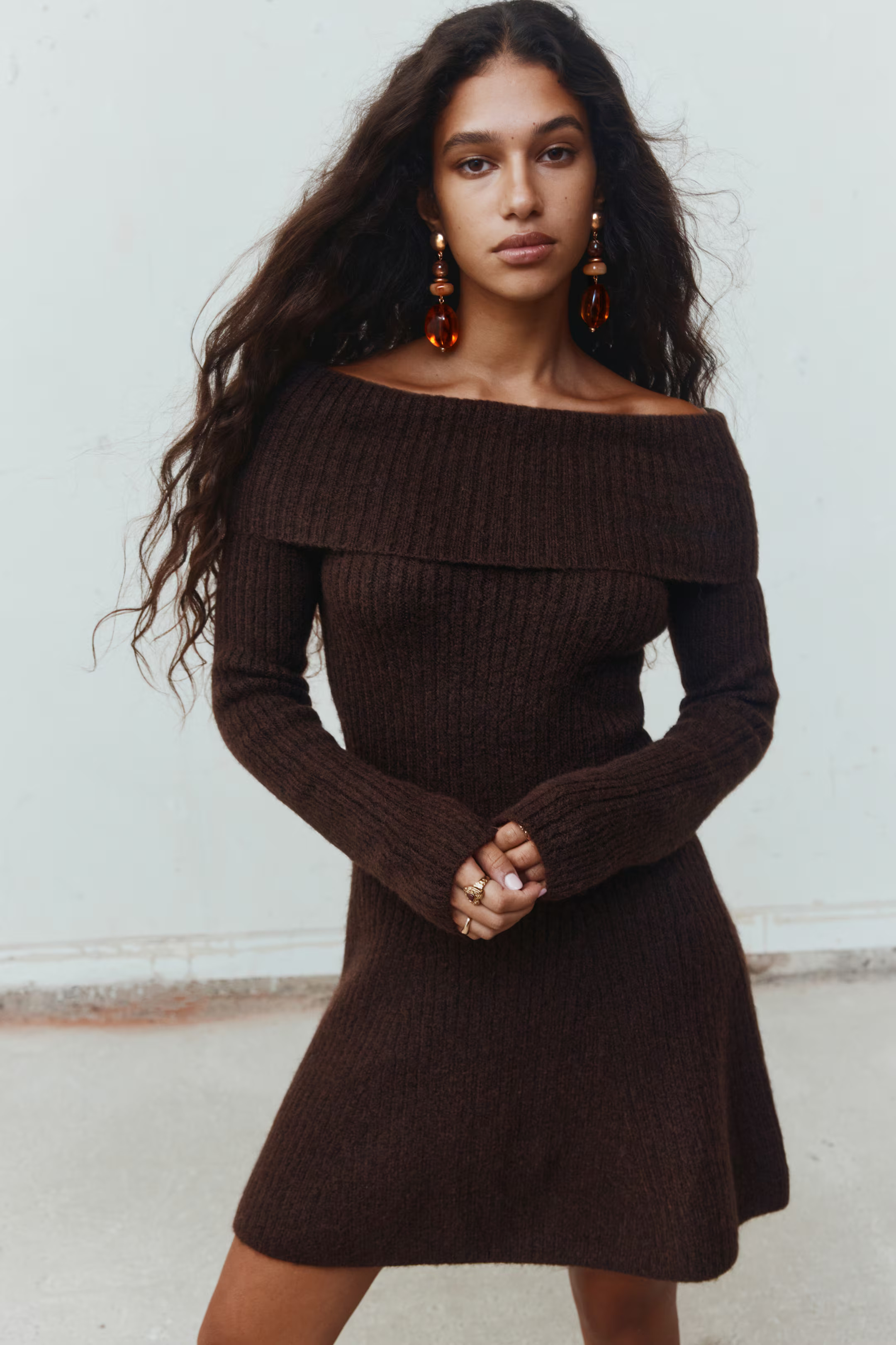 Rib-Knit Off-the-Shoulder Dress | H&M (US + CA)