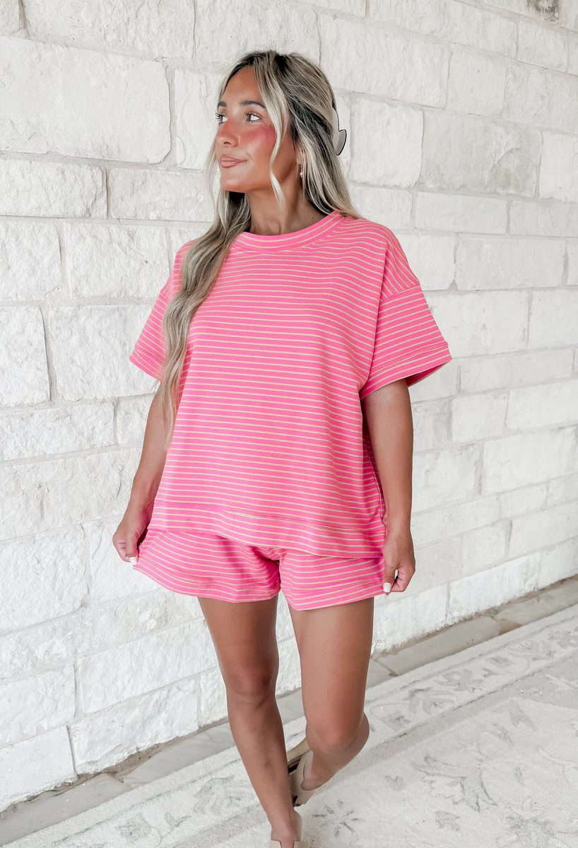Brooklyn Striped Oversized Short Set | CK Squared Boutique