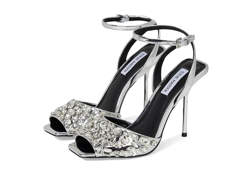Steve Madden Lilac-R High Women's Heels Silver : 9.5 M, Leather/Rubber | Zappos