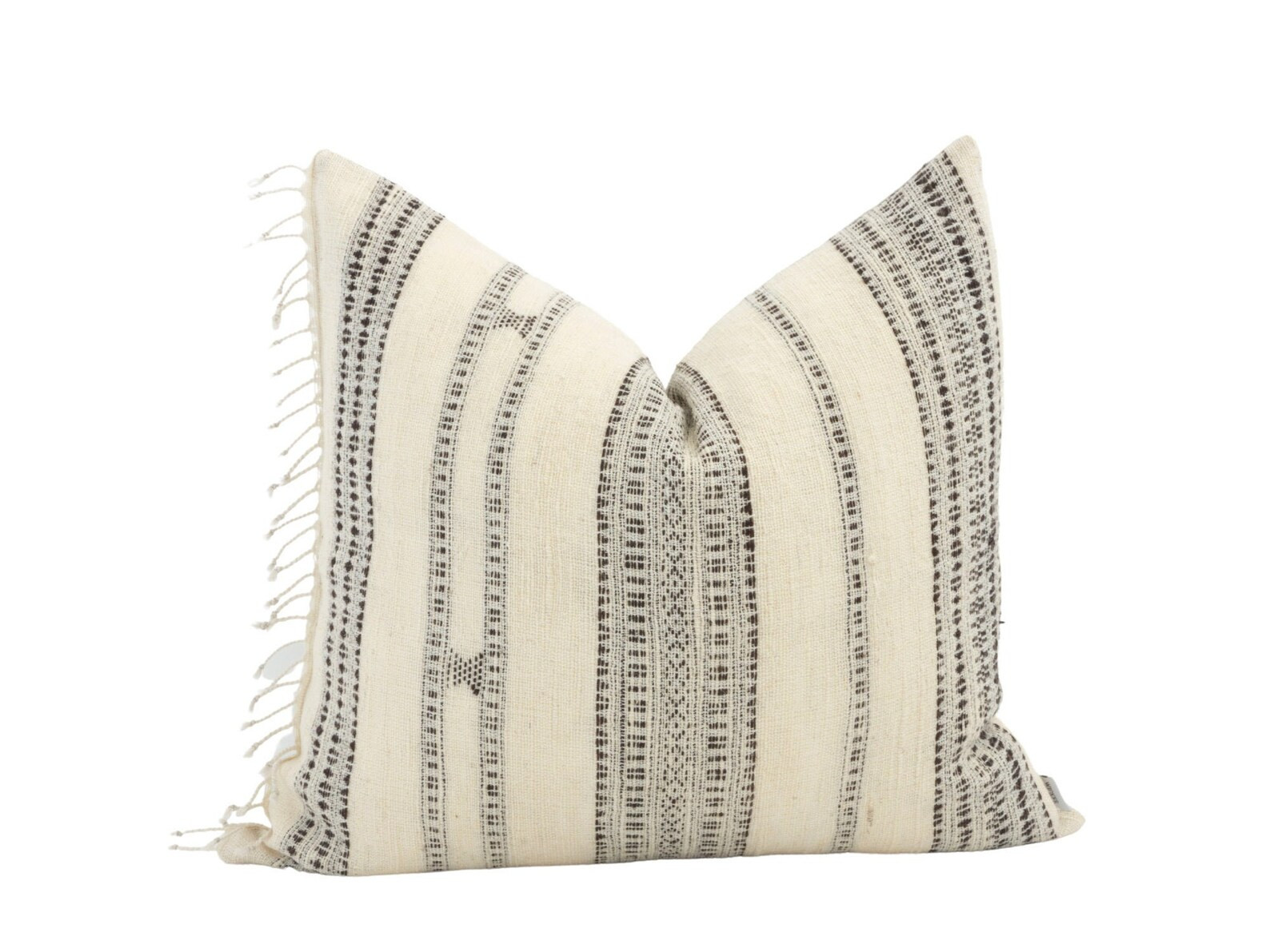 Read the full title
    SUNI || 18x20 Cream and Brown Wool Pillow Cover Bhujodi Wool Neutral Stri... | Etsy (CAD)