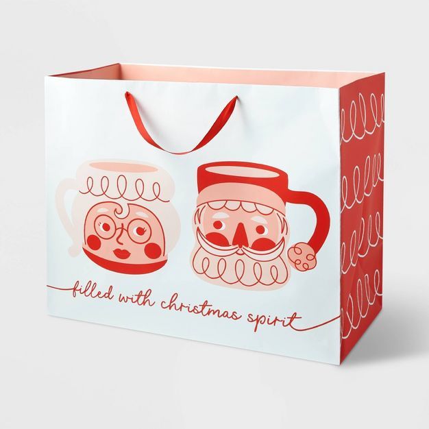 Jumbo Vogue Holiday Mugs Gift Bag White - Wondershop™ | Target