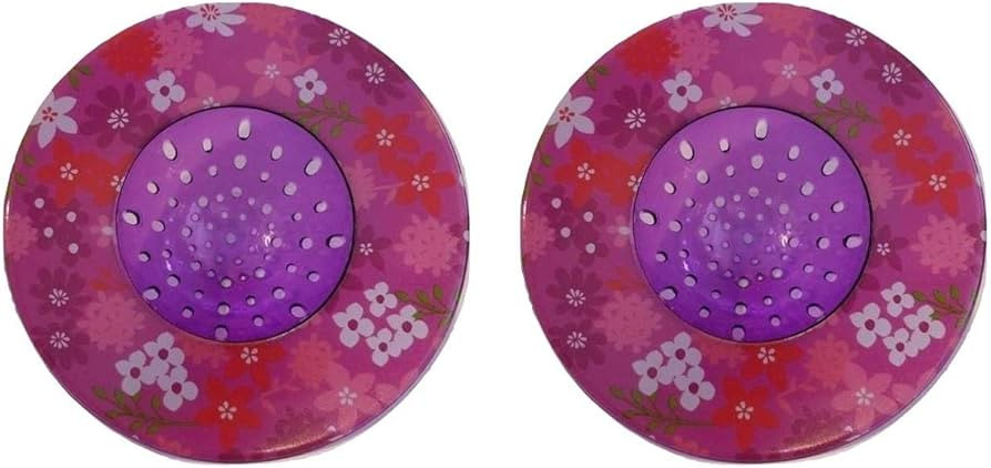 5.25" Diameter Decorative Designer Pattern Kitchen Sink Strainer/Food Trap (Two Pack, Purple Flow... | Amazon (US)