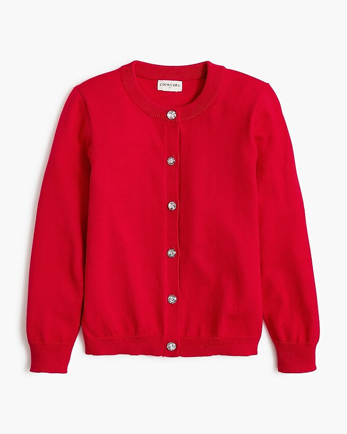 Girls' jewel button Casey cardigan | J.Crew Factory
