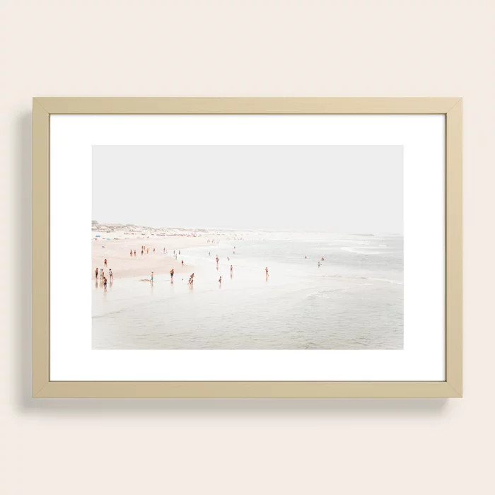 At The Beach (two) - minimal beach series - ocean sea photography by Ingrid Beddoes Framed Art Pr... | Society6