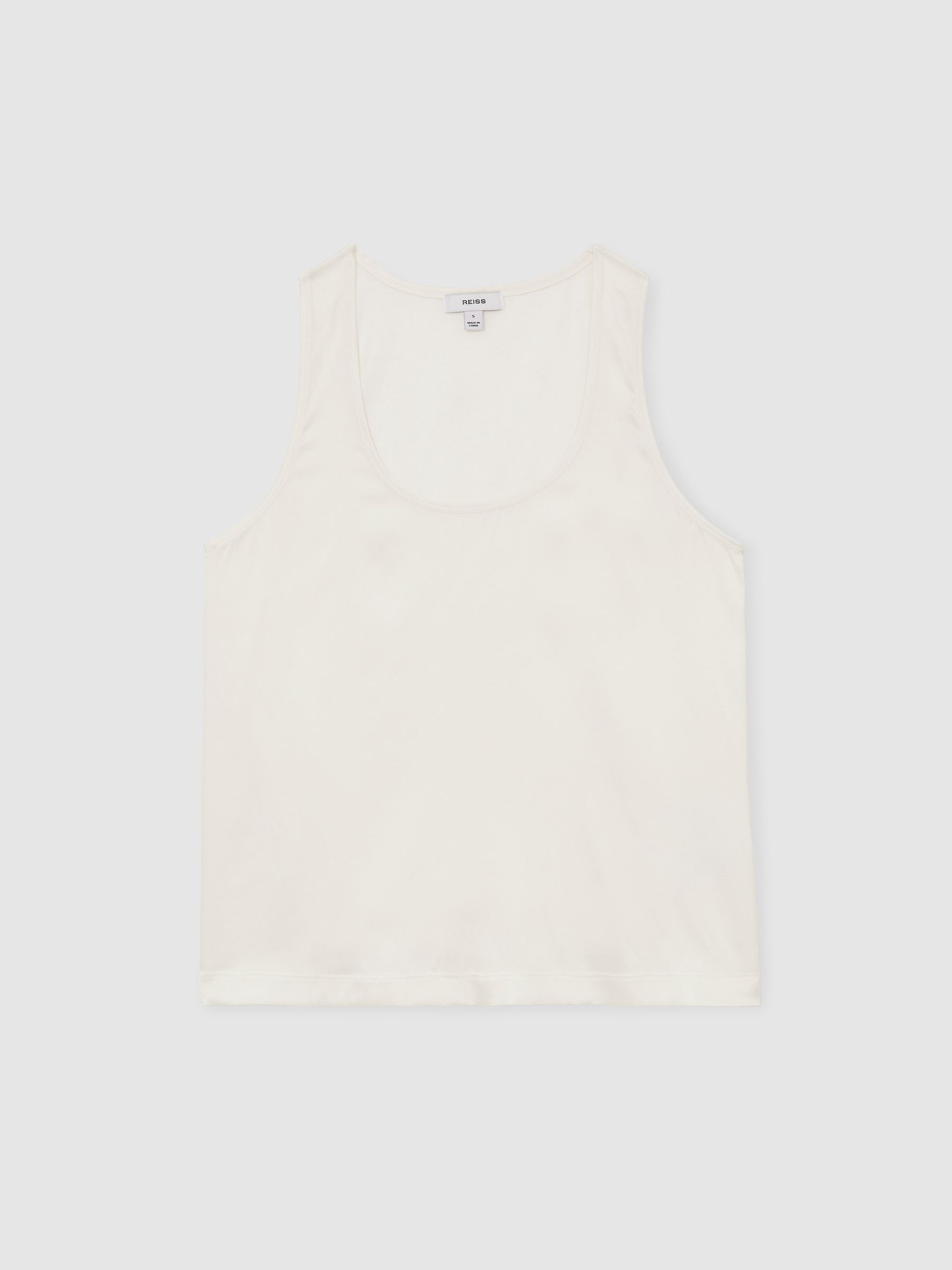 Reiss Silk-Front Cami Top in White - REISS | Reiss UK