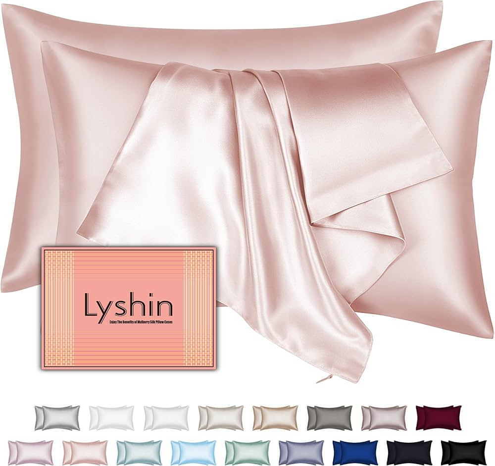 Mulberry Silk Pillow Cases 2 Pack King Size 20x36 Inches with Hidden Zipper, Ultra Smooth and Sof... | Amazon (US)