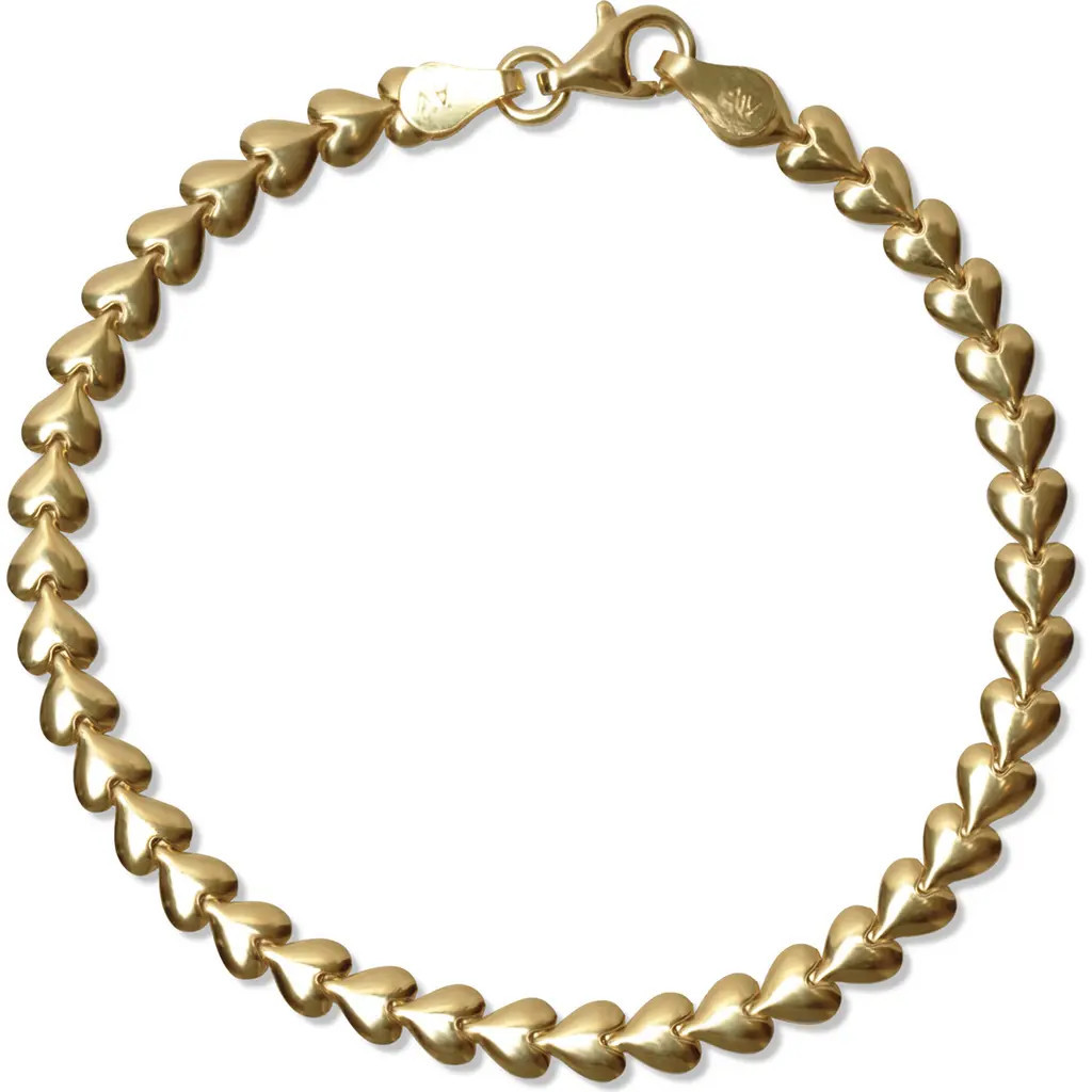 Argento Vivo Sterling Silver Heart Bracelet in Gold at Nordstrom | Nordstrom