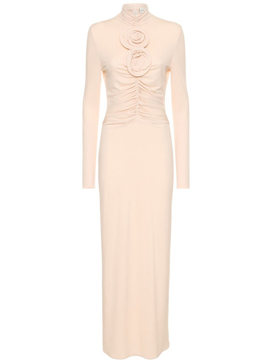 Robe longue en jersey ruché détail roses - Magda Butrym - Femme | Luisaviaroma | Luisaviaroma