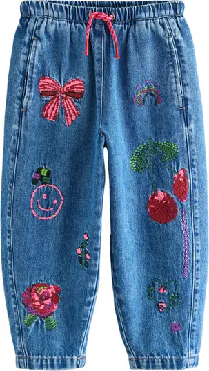 Kids' Doodles Embroidered Denim Jeans | Nordstrom